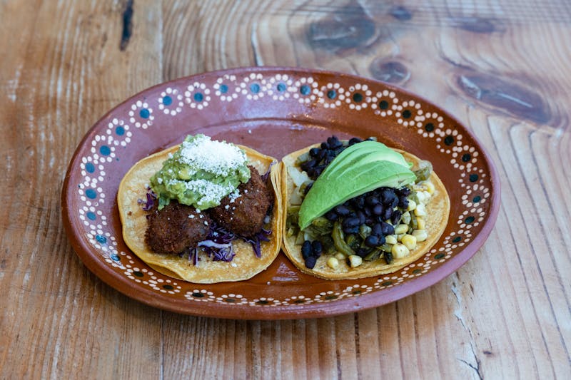 Veggie Black Bean taco with roasted vegetables